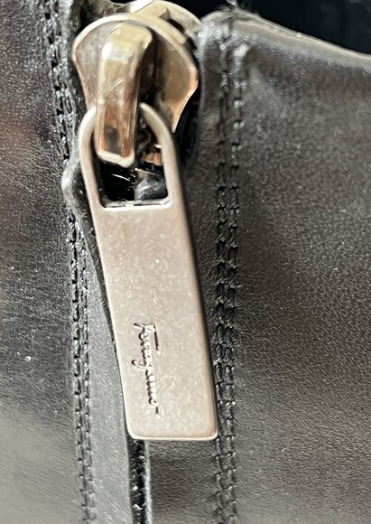 ❗🅂🄾🄻🄳❗Salvatore Ferragamo Men's Black Leather Zip Boots Size 9EE - Picture 8 of 10